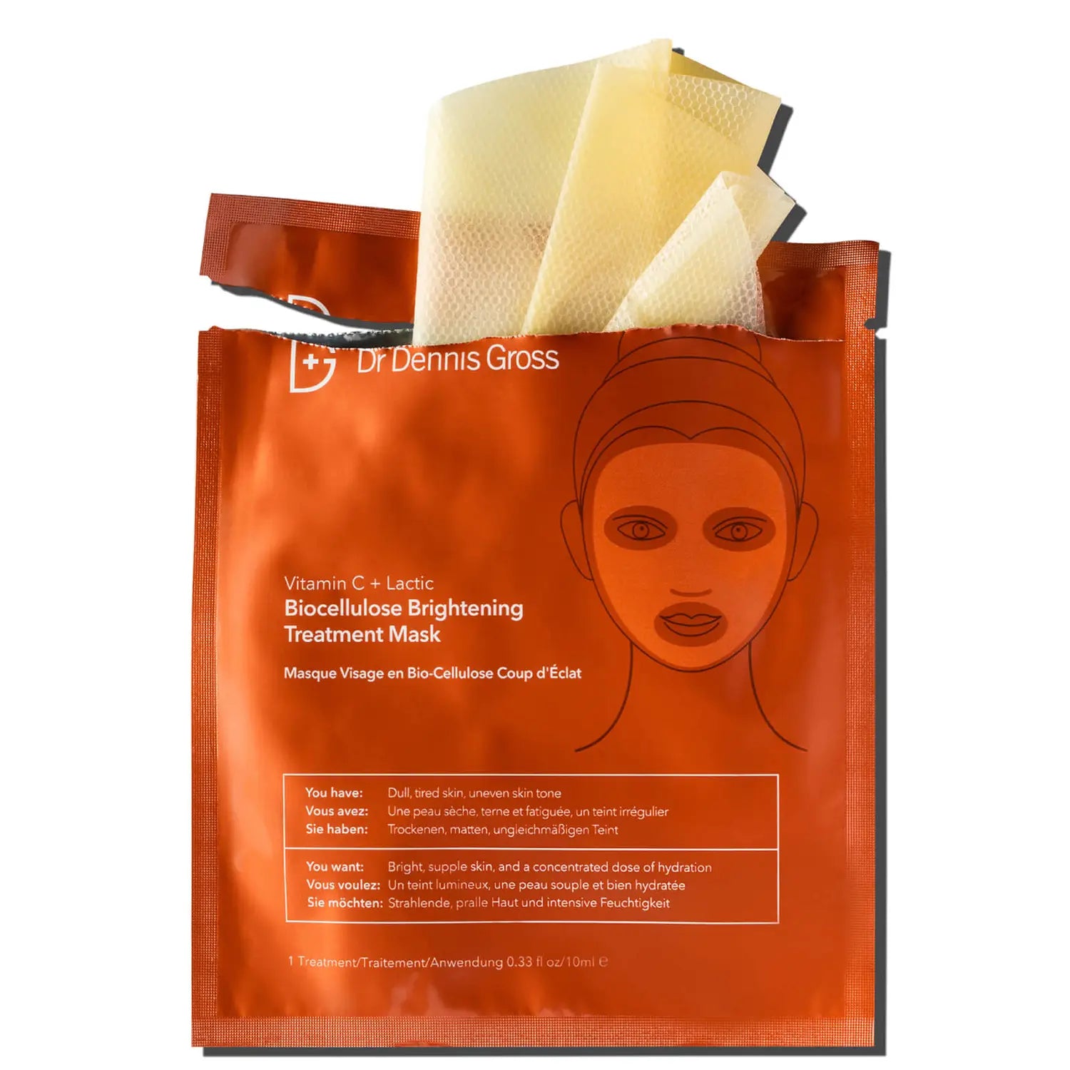Vitamin C + Lactic Brightening Biocellulose Treat. Mask